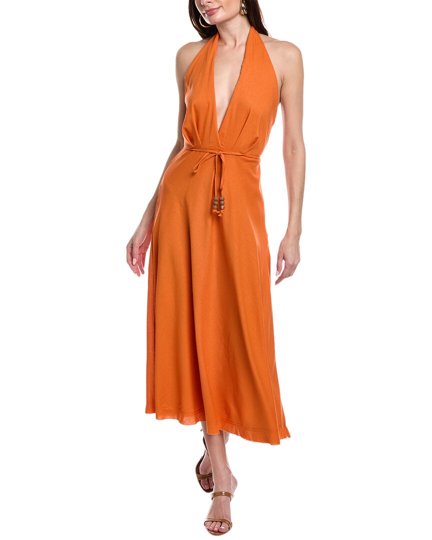 Shop Rouge &  Halter Maxi Dress In Orange