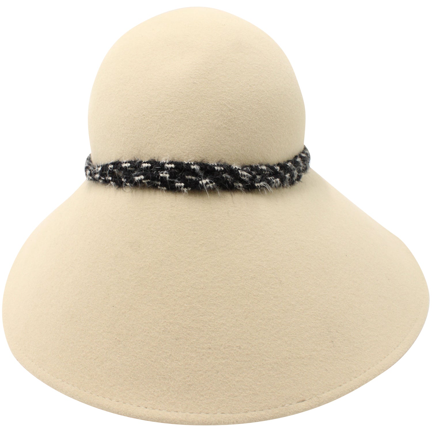 image of Maison Michel Visor Hat in Beige Wool