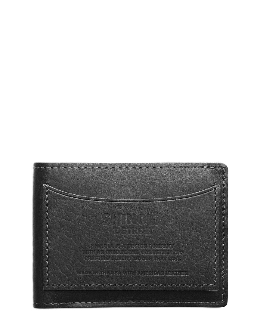 Shinola Usa Heritage Leather Pocket Bifold Wallet In Black