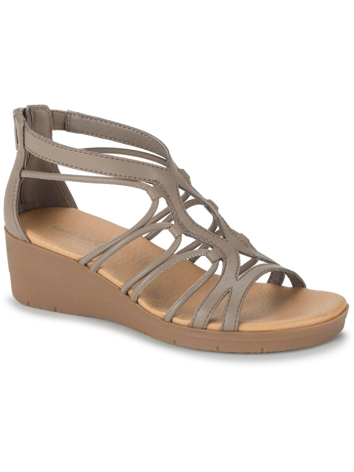 Shop Baretraps Kitra Womens Faux Leather Strappy Wedge Sandals In Beige