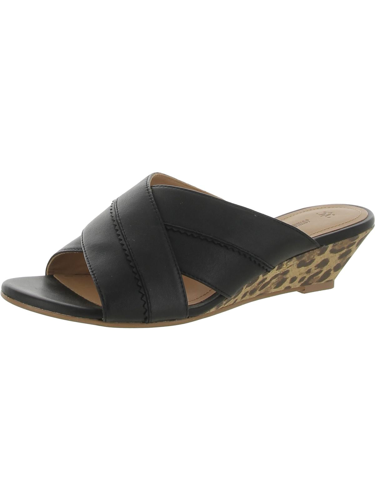 Shop Johnston & Murphy Marlena Womens Leather Criss-cross Slide Sandals In Multi