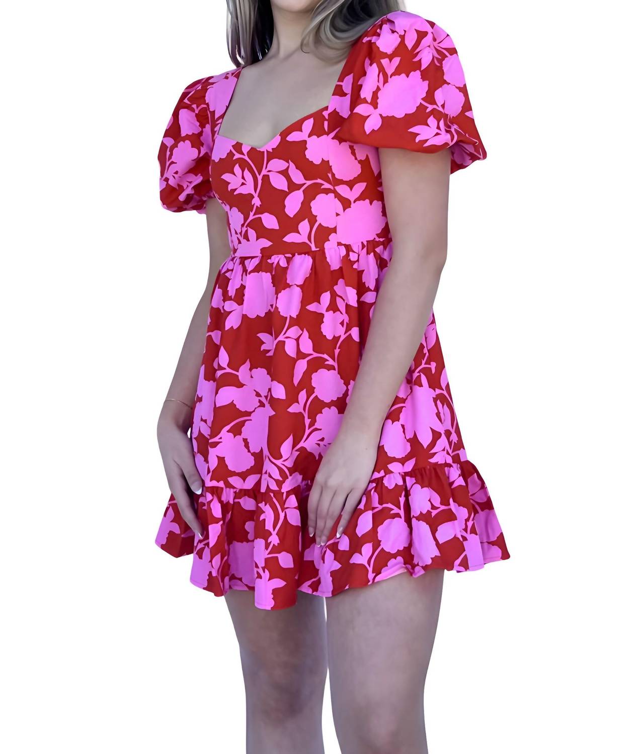 Shop Sugarlips Floral Print Mini Dress In Pink