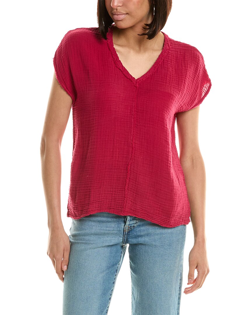 Michael Stars Draya V-neck T-shirt In Red
