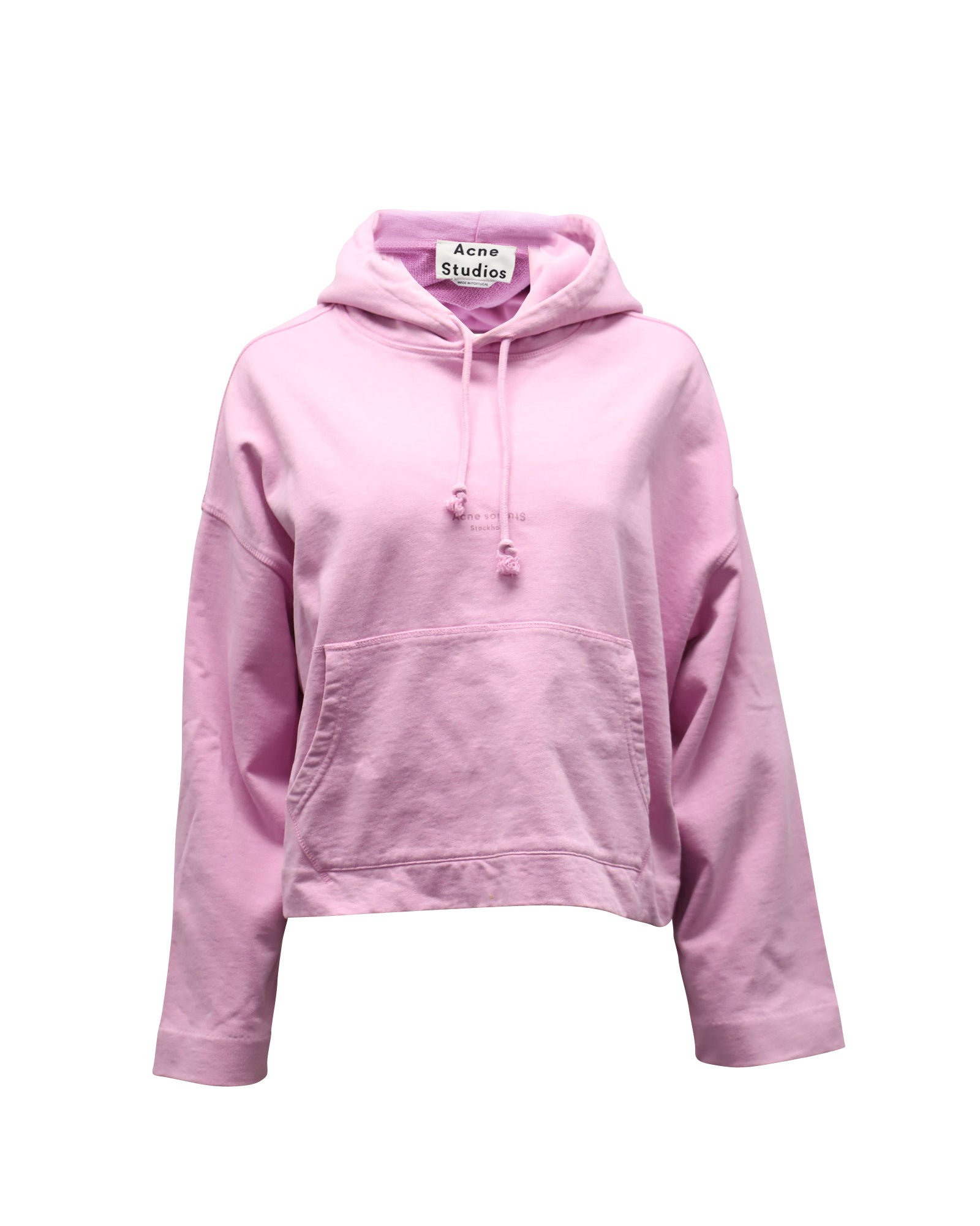 image of Acne Studios Hooded Sweater in Pink Cotton