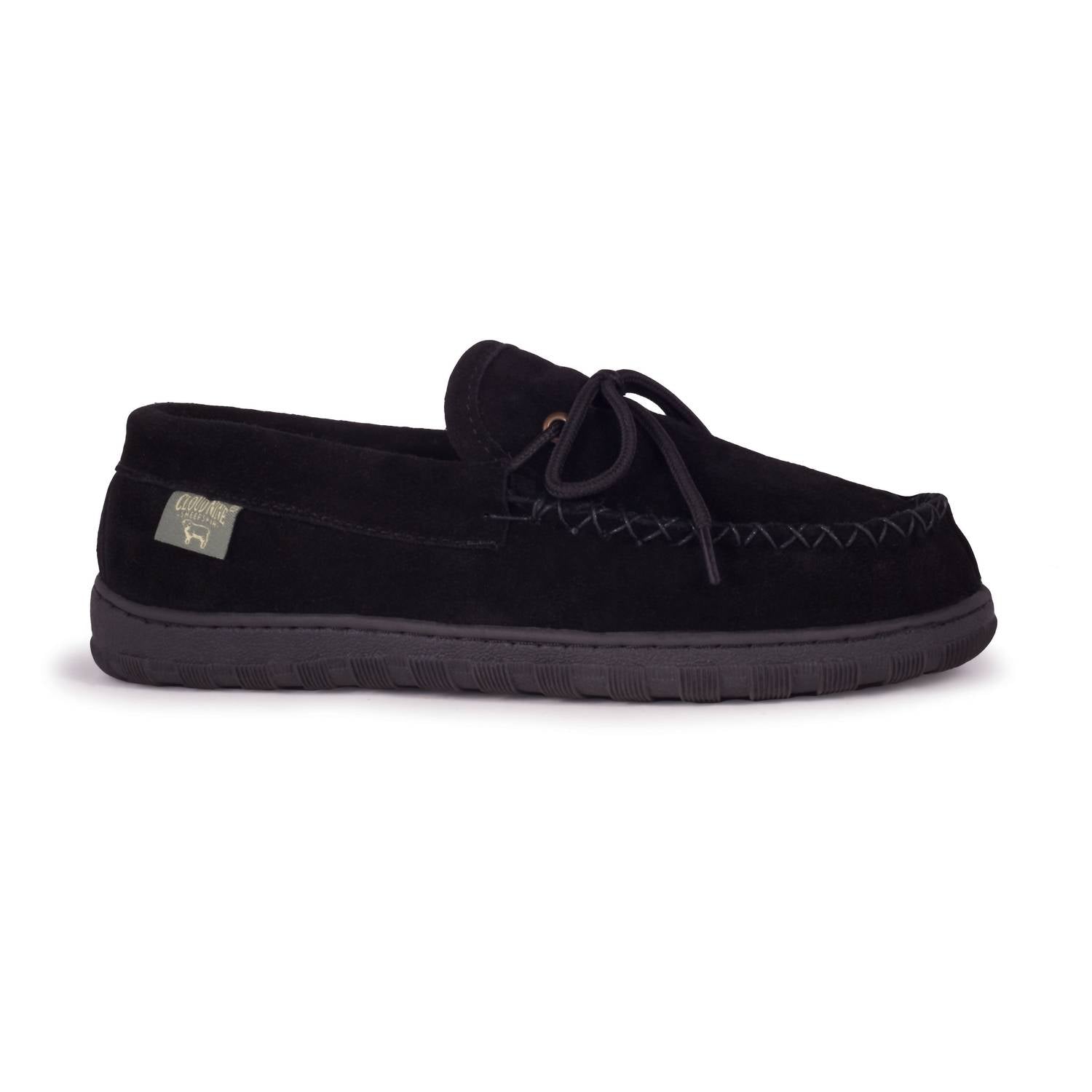 Shop Cloud Nine Men's Moccasin Slippers In Black