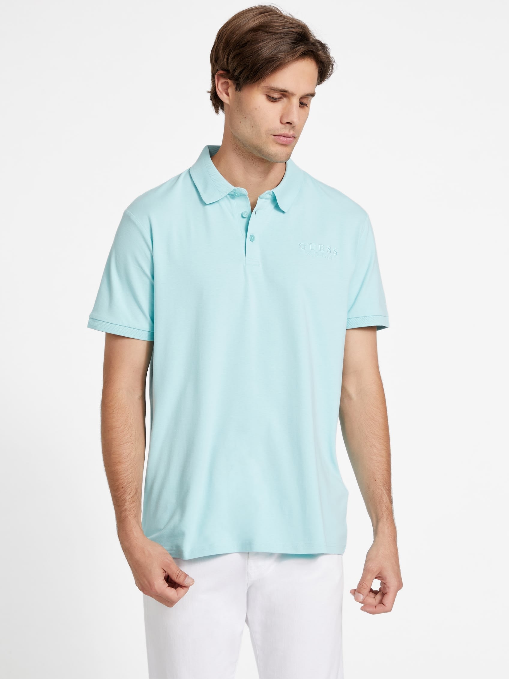 Guess Factory Eco Astolfo Polo Shirt In Blue