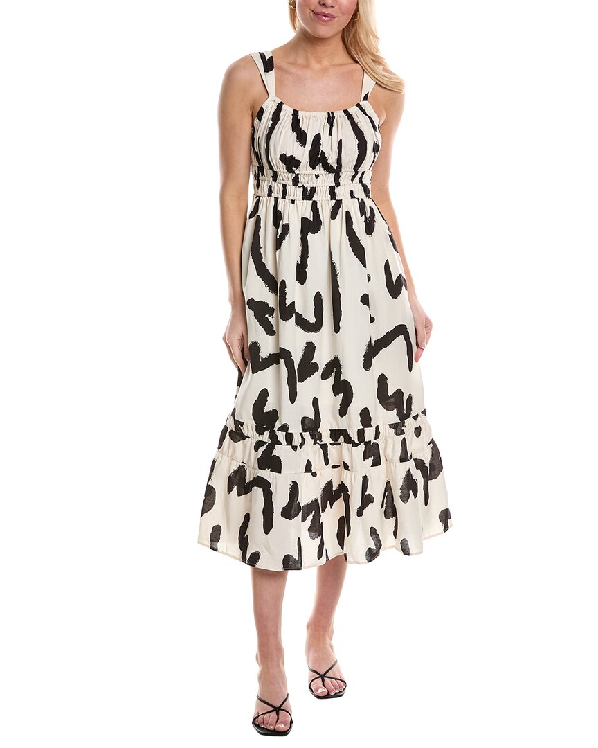 Crosby By Mollie Burch Whitner Linen-blend Midi Dress In Beige