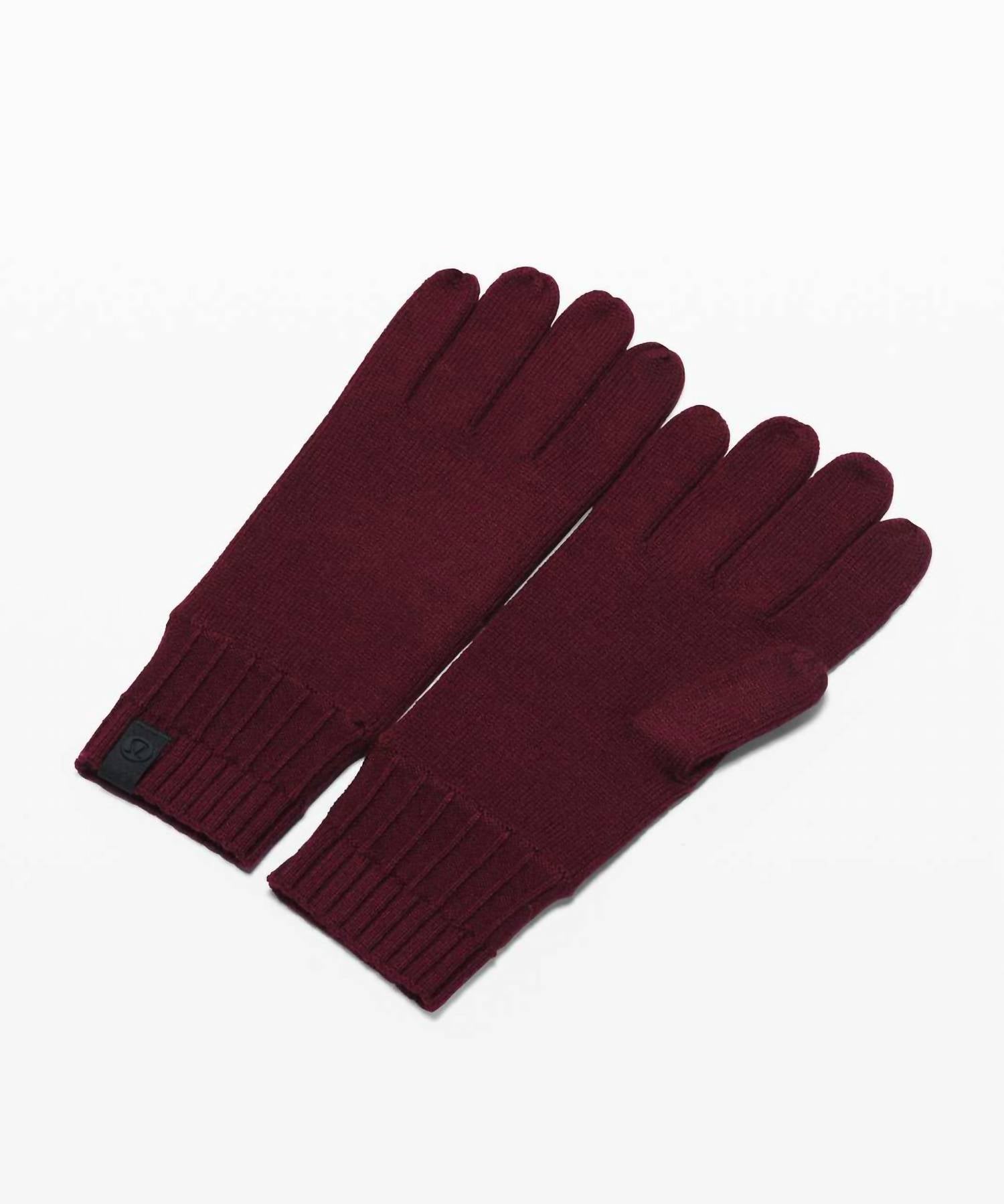 Lululemon Women's Tech & Toasty Knit Gloves In Garnet In Burgundy