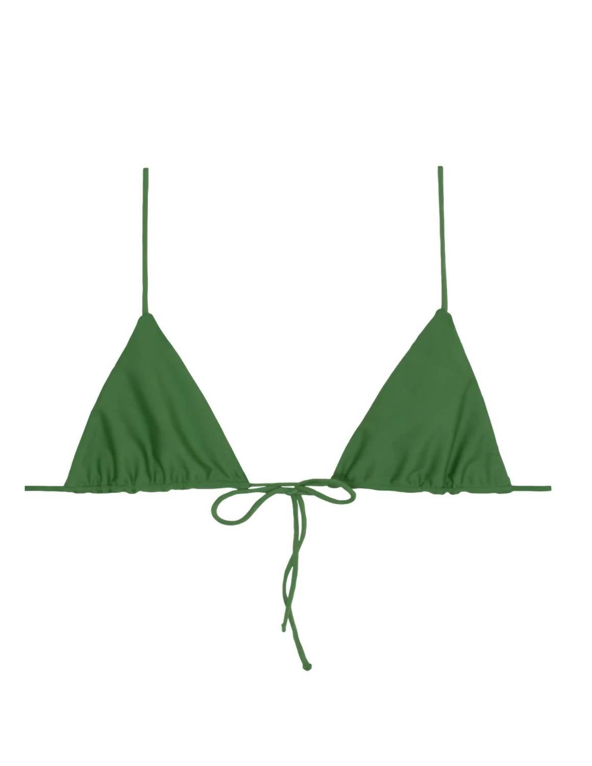 Shop Mikoh Oska Thin String Triangle Bikini Top In Algae In Green