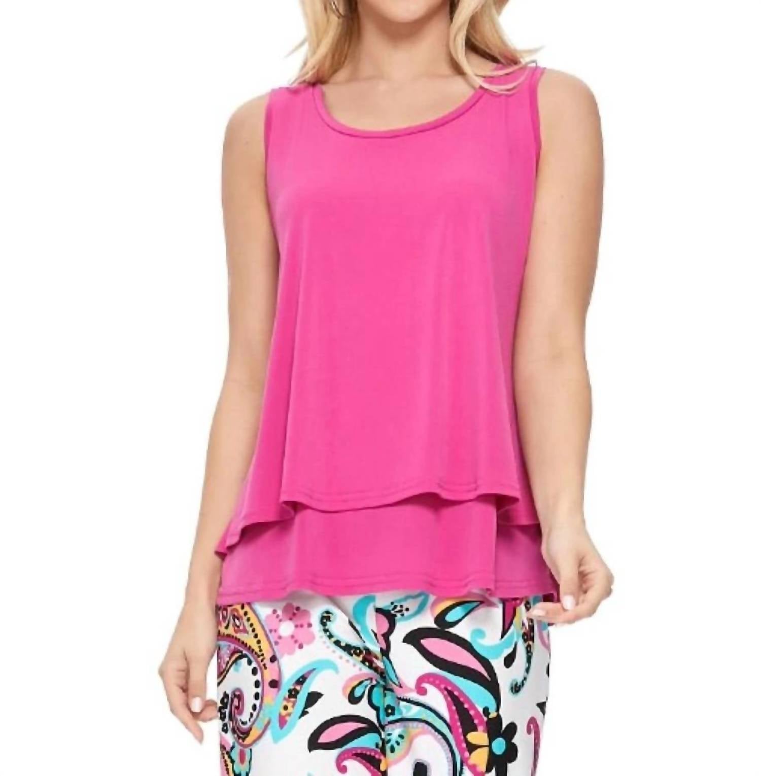 Aryeh Annie''s Layered Knit Top In Hot Pink