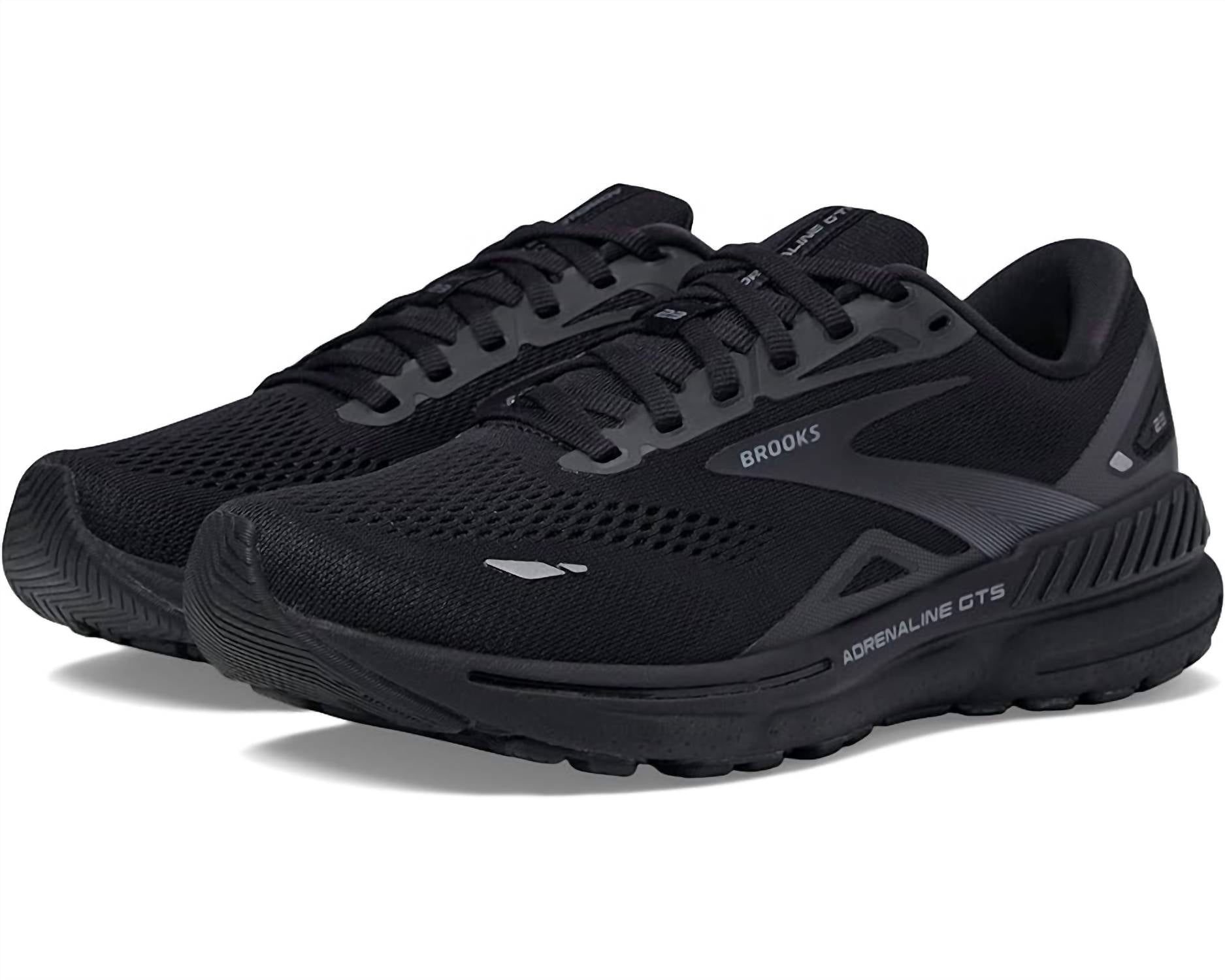 Brooks Women's Adrenaline Gts 23 Running Shoes ( D Width ) In Black/black/ebony