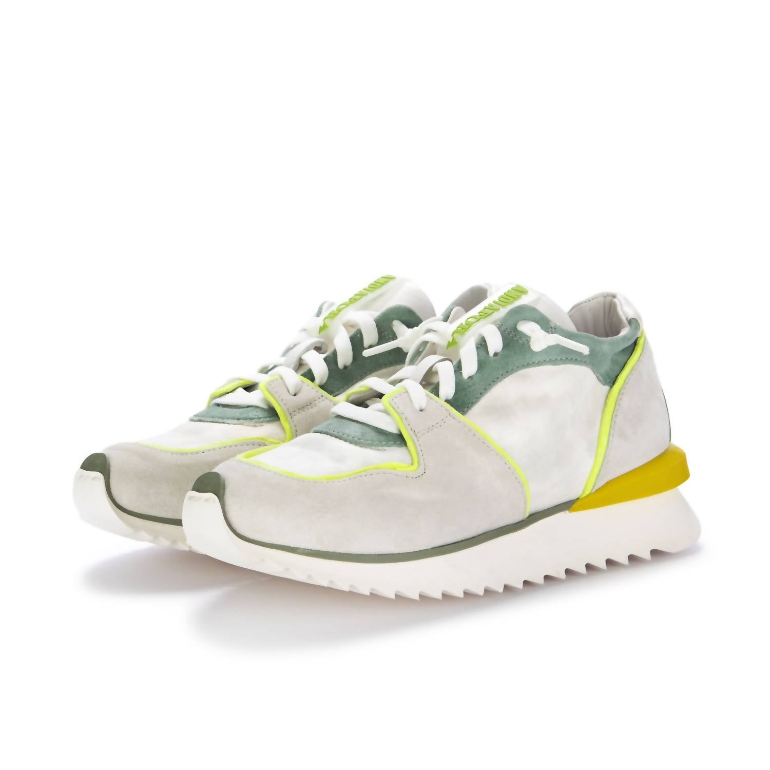 Andìa Fora Women's Ruffle Cn Suede Trainer Sneaker In Multi In White