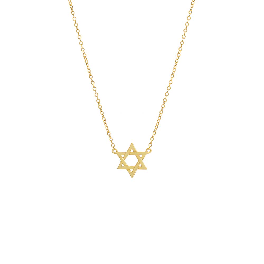 Shop Adina Eden Solid Star Of David Necklace In Gold