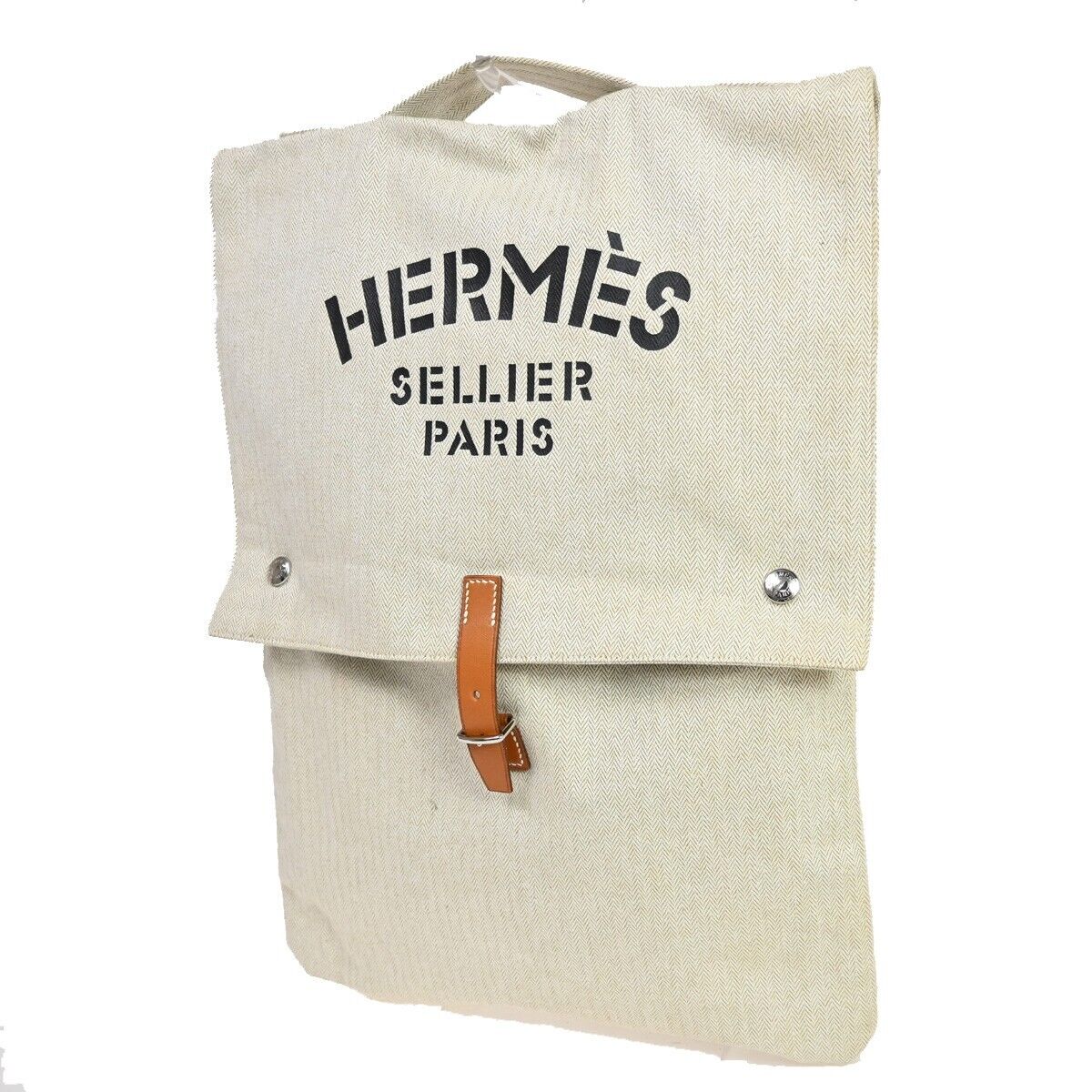 Hermes Sellier Cotton Handbag () In Beige