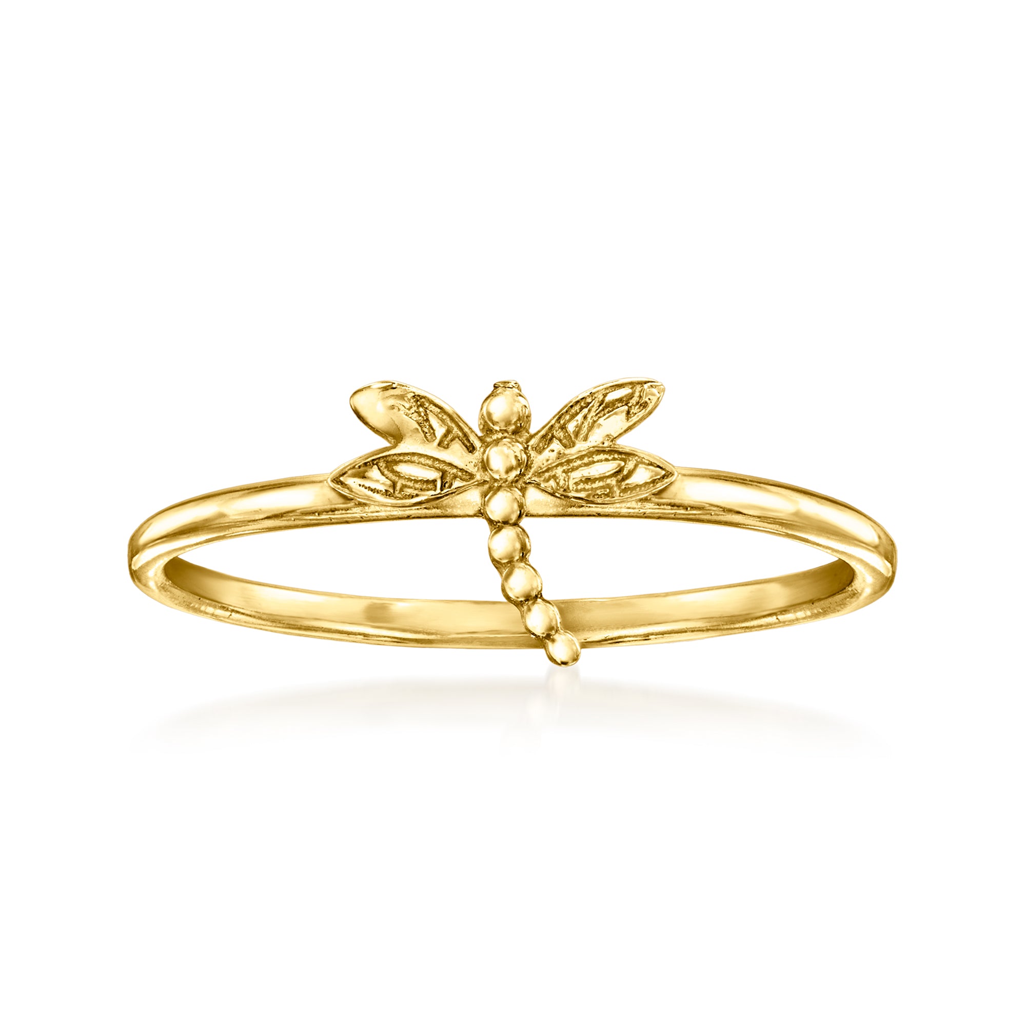 Canaria Fine Jewelry Canaria 10kt Yellow Gold Dragonfly Ring In Multi