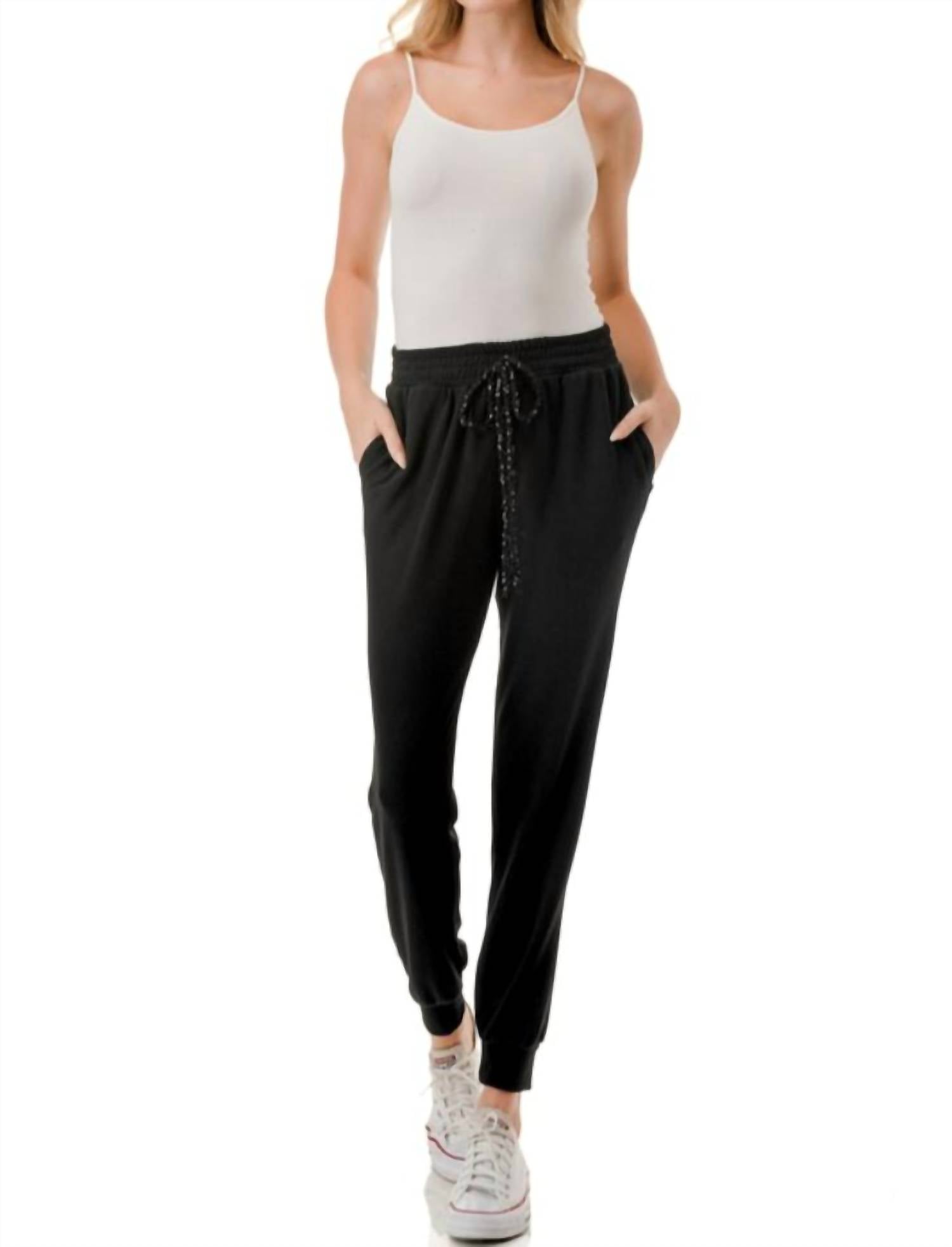 Shop Ariella Jogger W/ Sequin Detail In Black