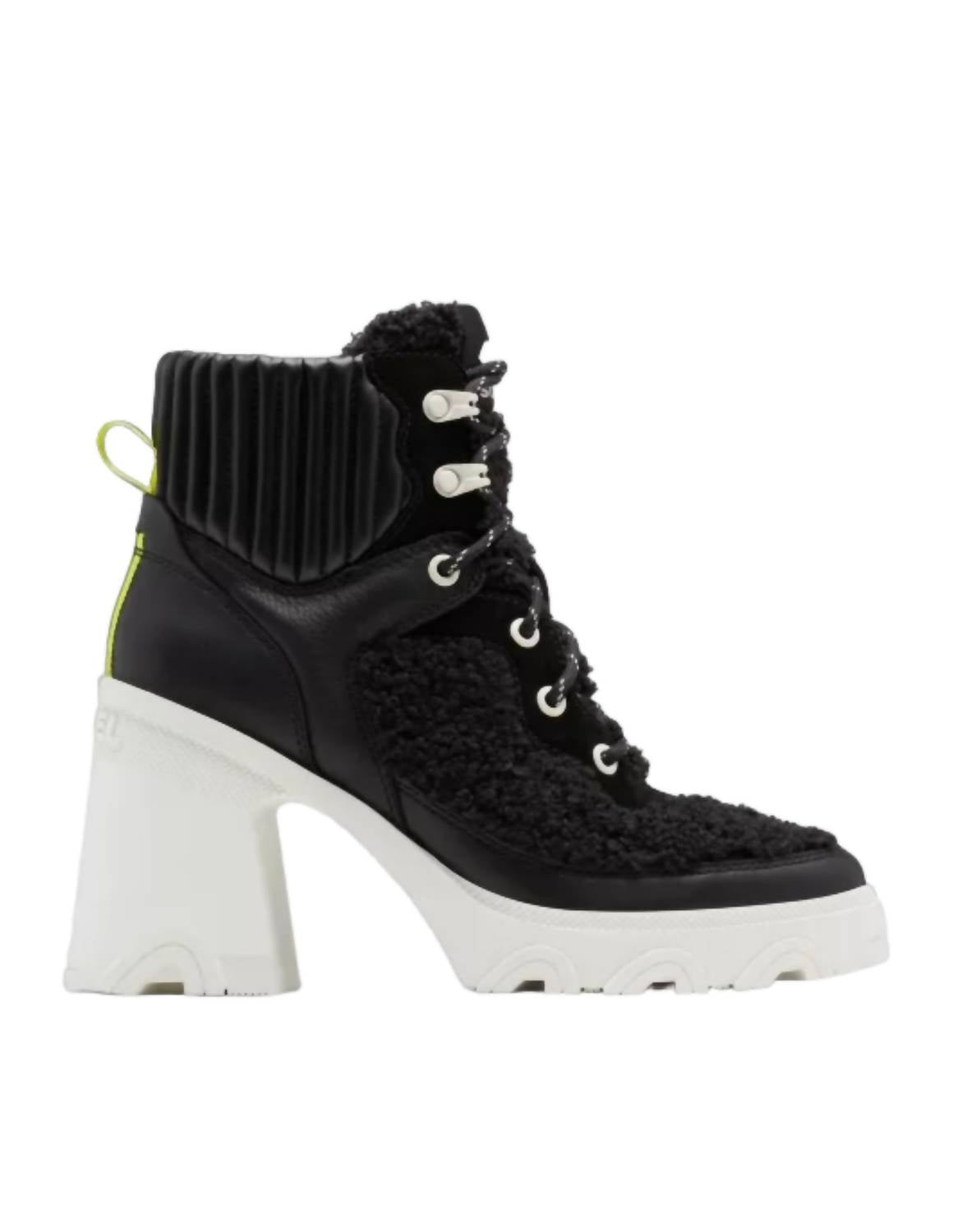 Shop Sorel Brex Heel Cozy Boots In Black, Sea Salt