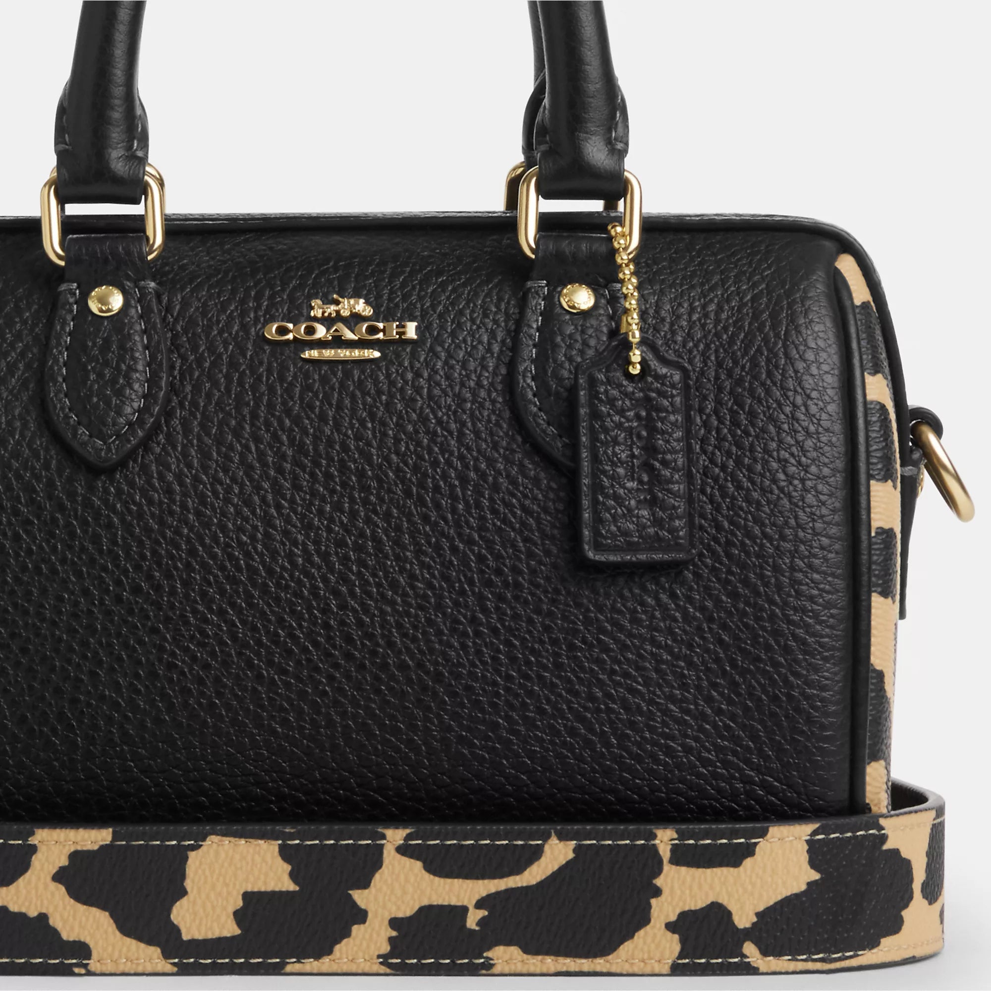 Coach Outlet Mini Rowan Crossbody Bag With Leopard Print