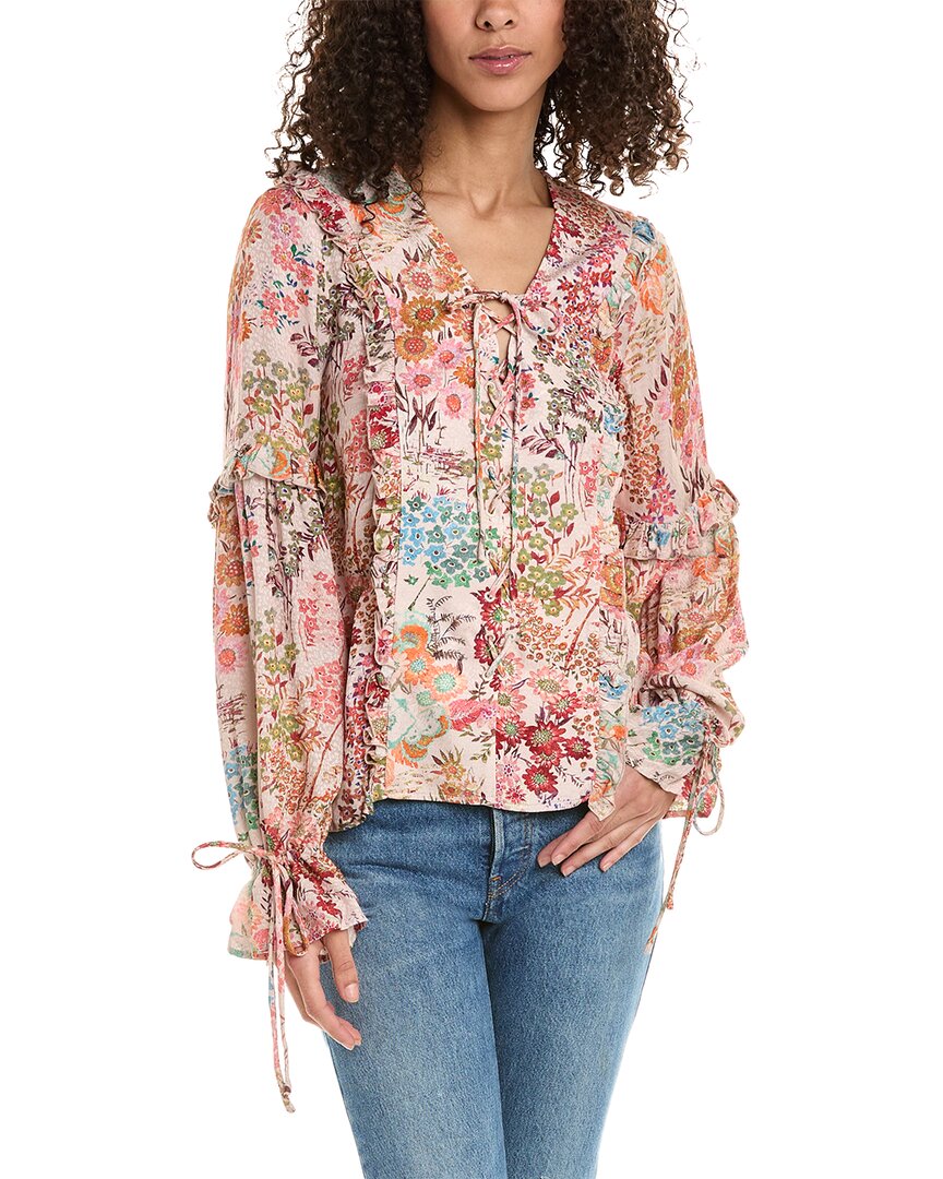 Ted Baker Ruffle Blouse In Multi