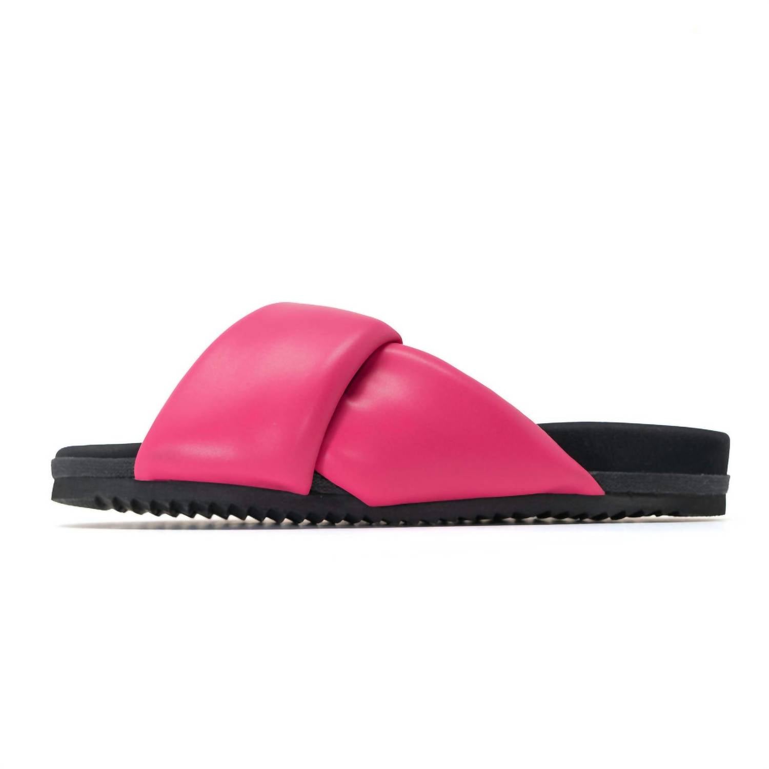 Shop Roam Women's Foldy Puffy Slide Sandal In Fuchsia In Pink