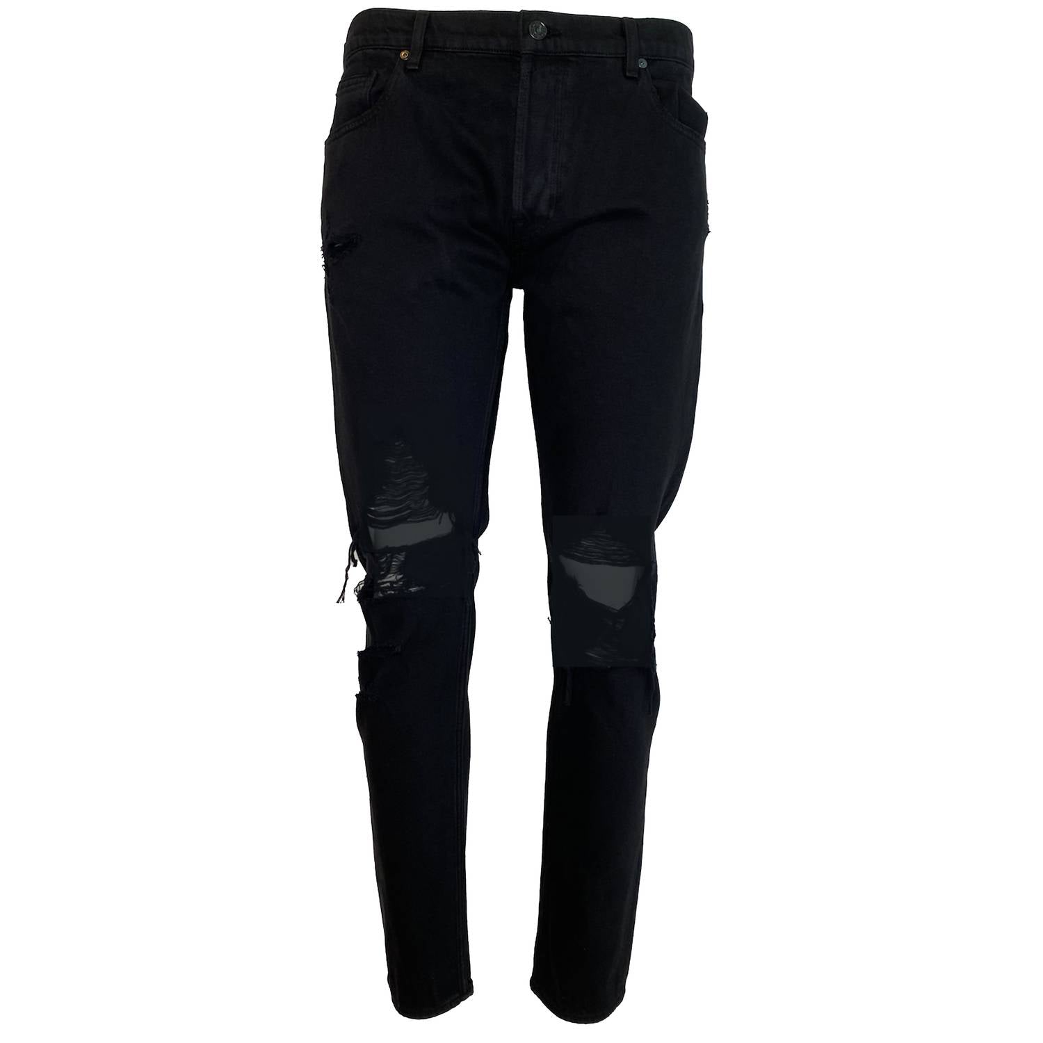 Shop 7 For All Mankind Men's Skinny Paxtyn Destroyed Jeans In Black Destroy