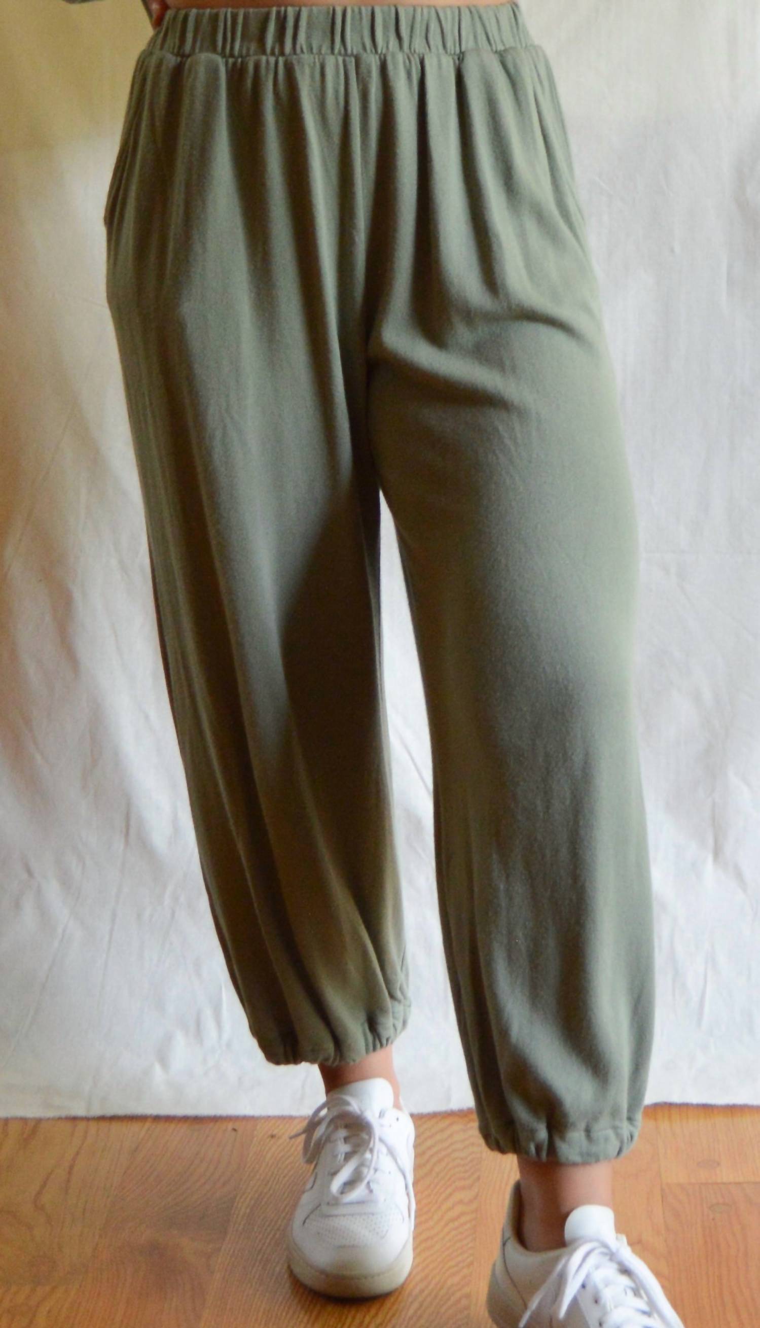 Shop Rachel Pally Oversized Tova Pant In Olive In Grey