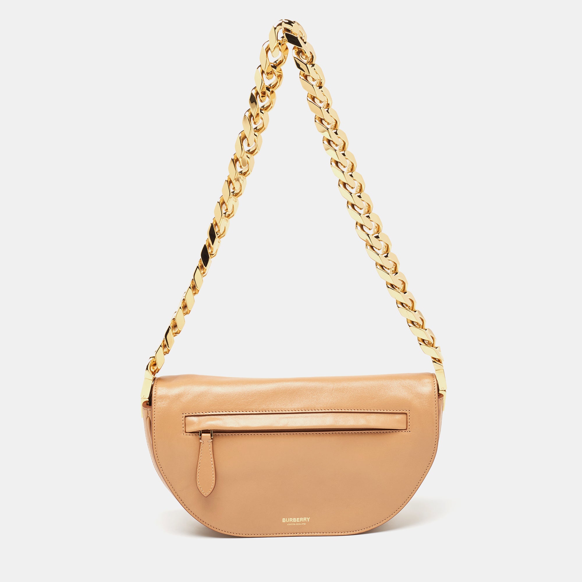 image of Burberry  Soft Leather Small Olympia Bag