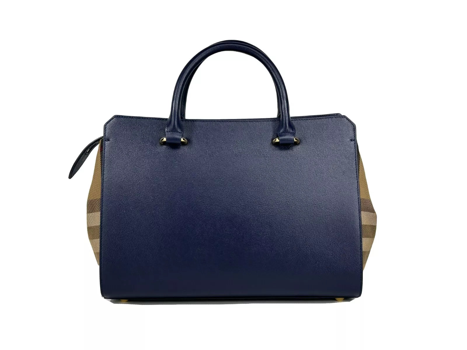 Burberry Small Banwell Leather Tote Bag Purse Women's blue