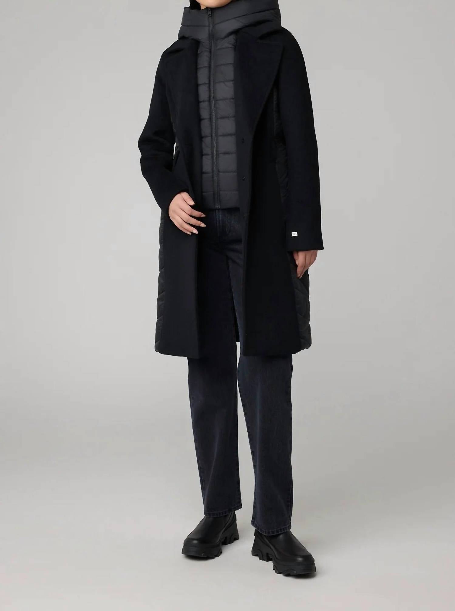 Soia & Kyo Adeline Wool Coat In Black