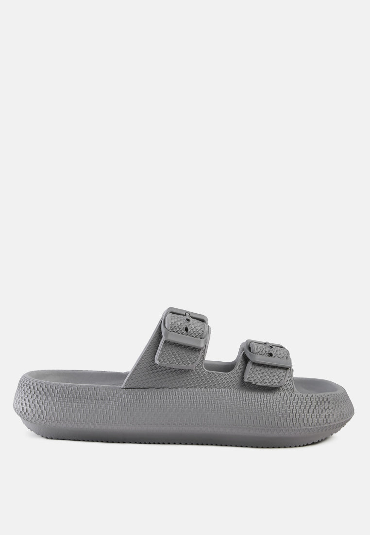 Shop London Rag Loma Hovercraft Buckled Slides In Grey