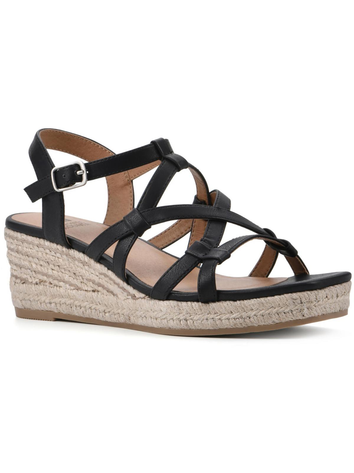 Shop White Mountain Swayze Womens Gladiator Square Open Toe Espadrilles In Black