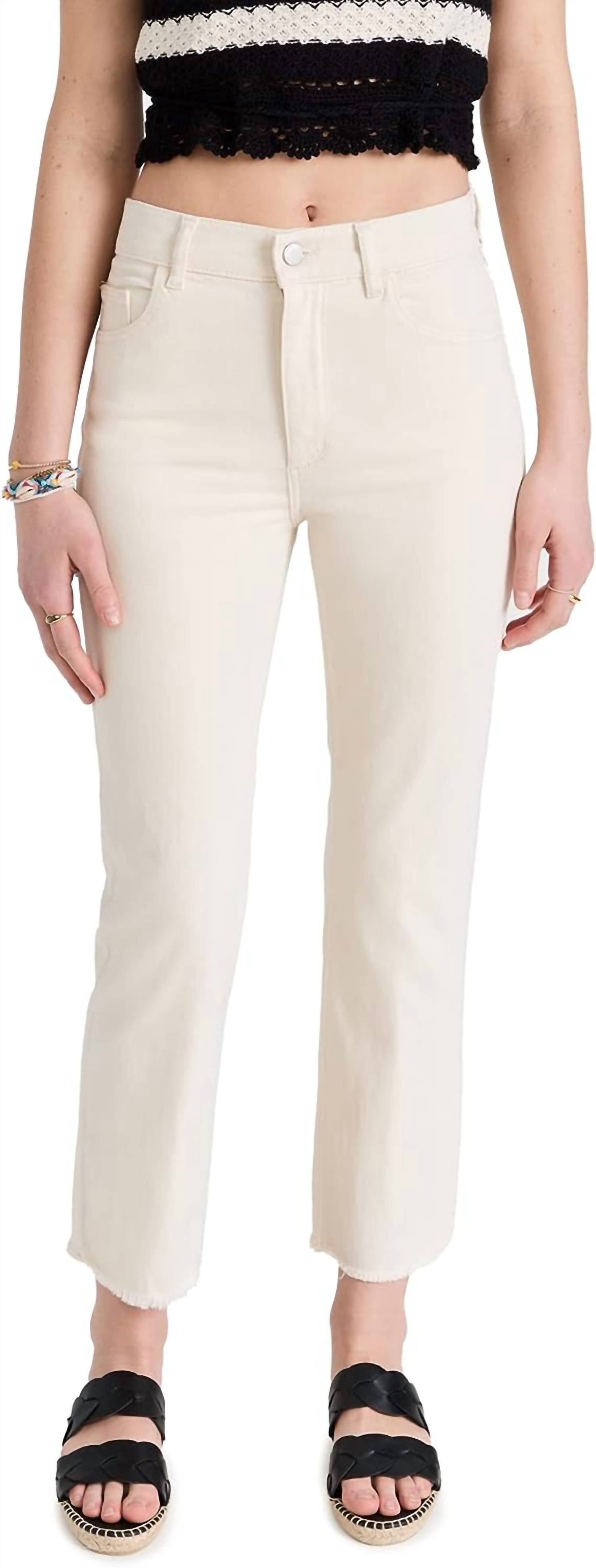 Shop Dl1961 - Women's Patti Straight High Rise Ankle Jeans In Off White In Beige