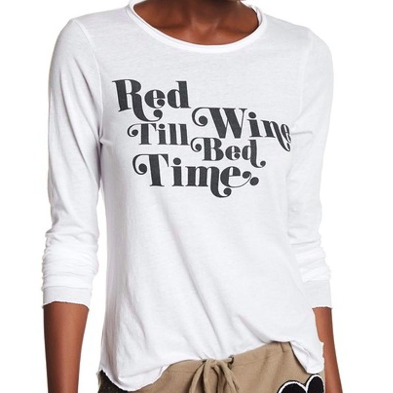 Shop Chaser Red Wine Til Bed Time Tee In White