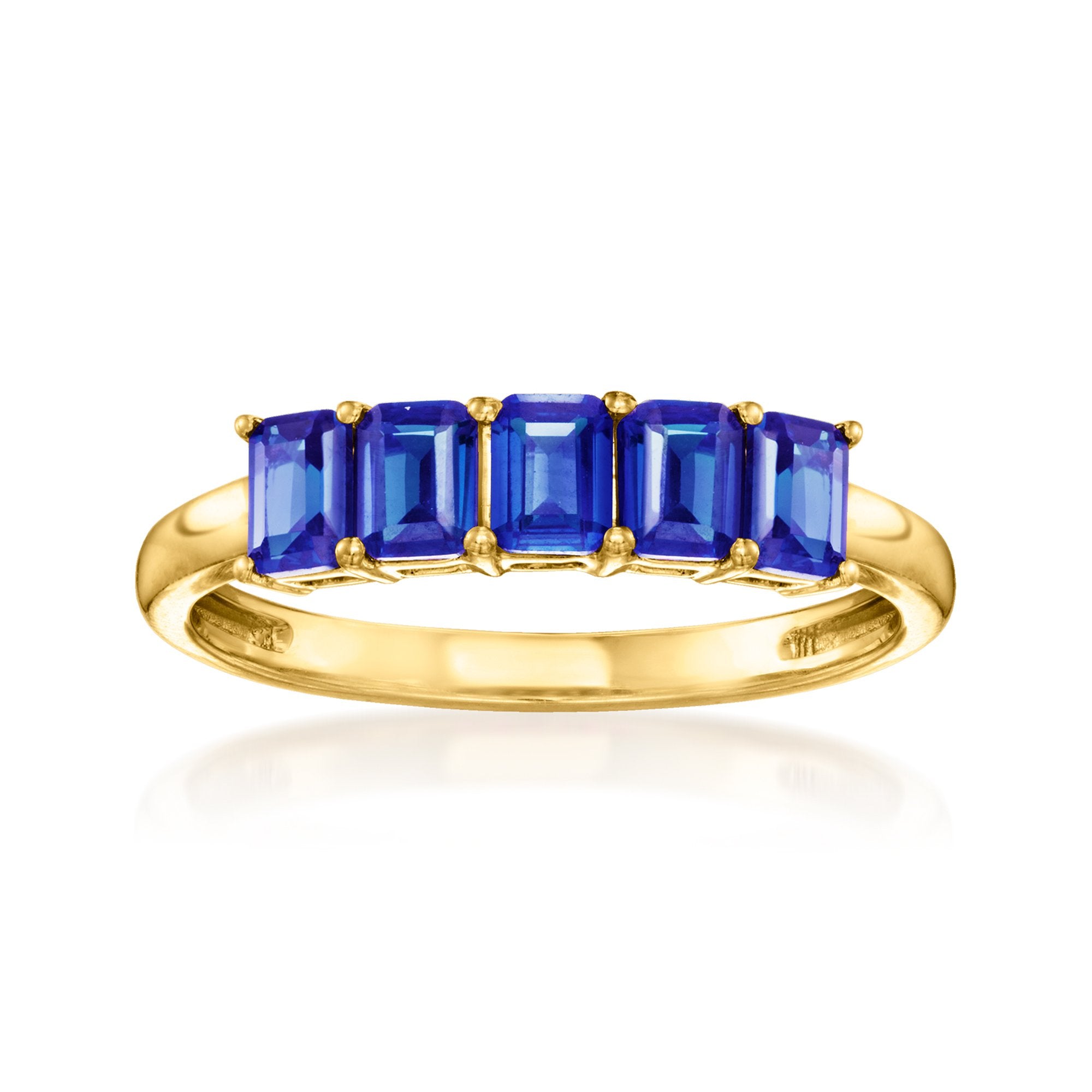 Rs Pure By Ross-simons Lab-grown Sapphire Ring In 18kt Gold Vermeil