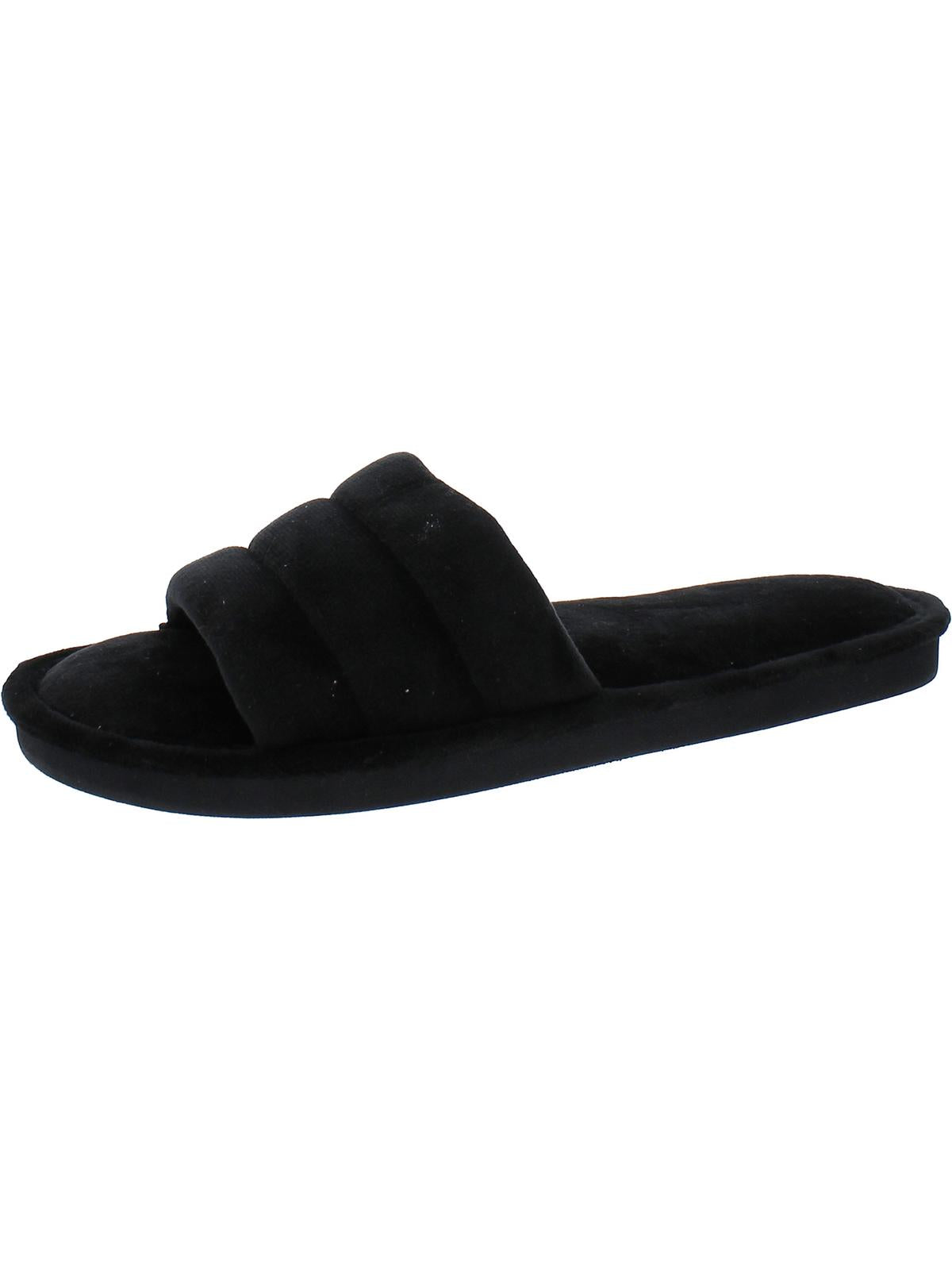 Shop Alfani Womens Peep-toe Quilted Slide Slippers In Black