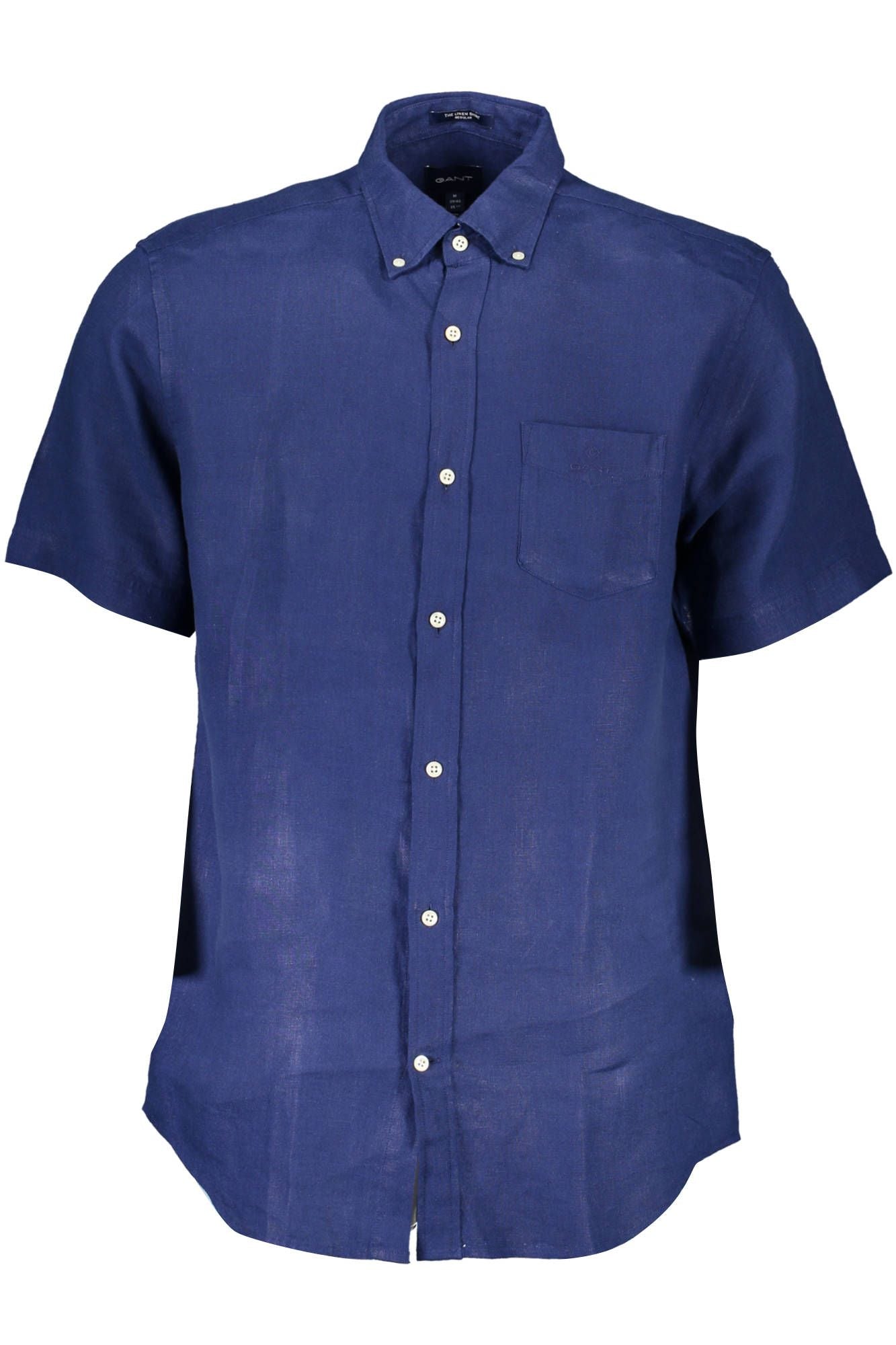 Shop Gant Ele Linen Button-down Men's Shirt In Blue