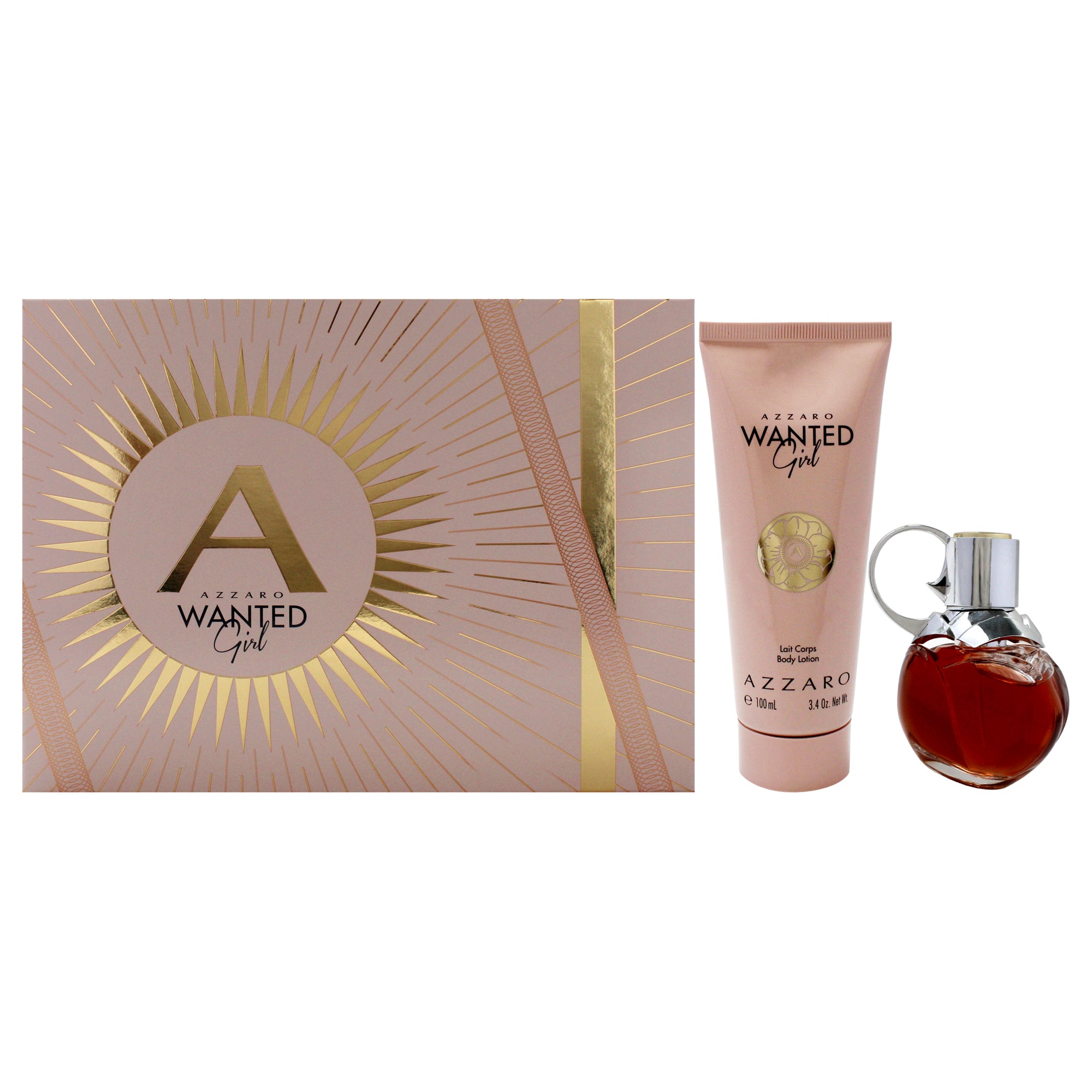 Azzaro Wanted Girl By  For Women - 2 Pc Gift Set 1oz Edp Spray, 3.4oz Body Lotion In White