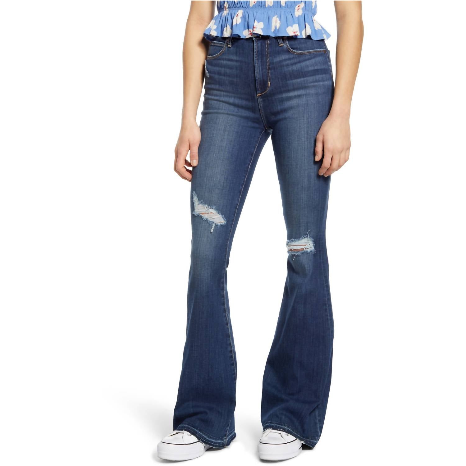 Shop Articles Of Society Bridget High Rise Flare Jean In Hanford In Blue