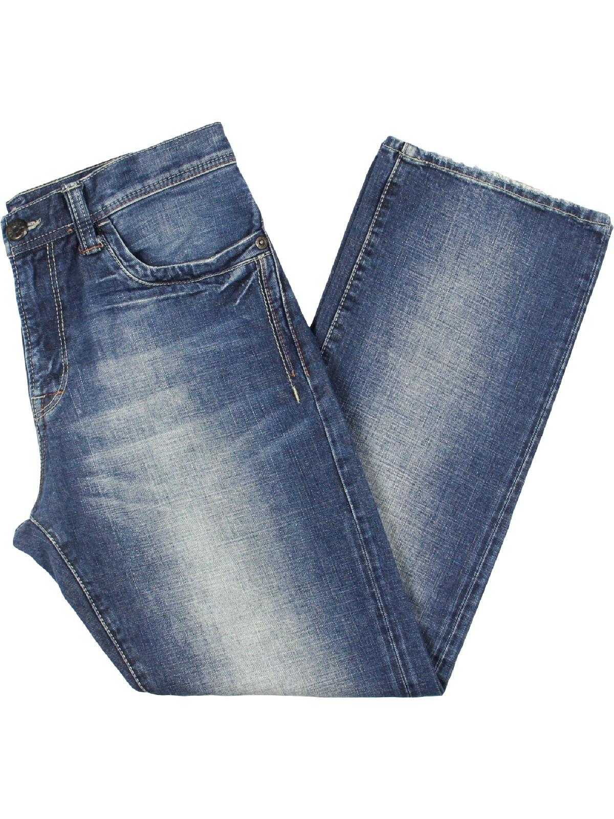 Shop Mavi Matt Mens Classic Rise Distressed Bootcut Jeans In Blue