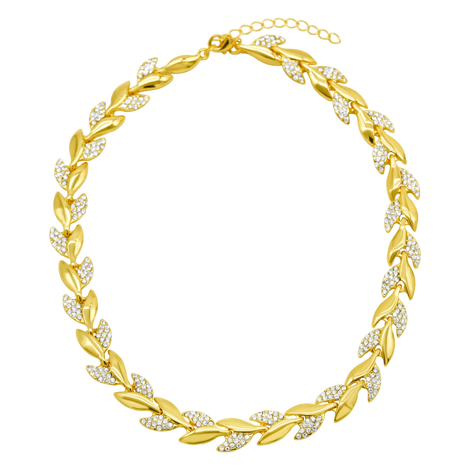 Shop Adornia 14k Gold Plated Crystal Leaf Necklace
