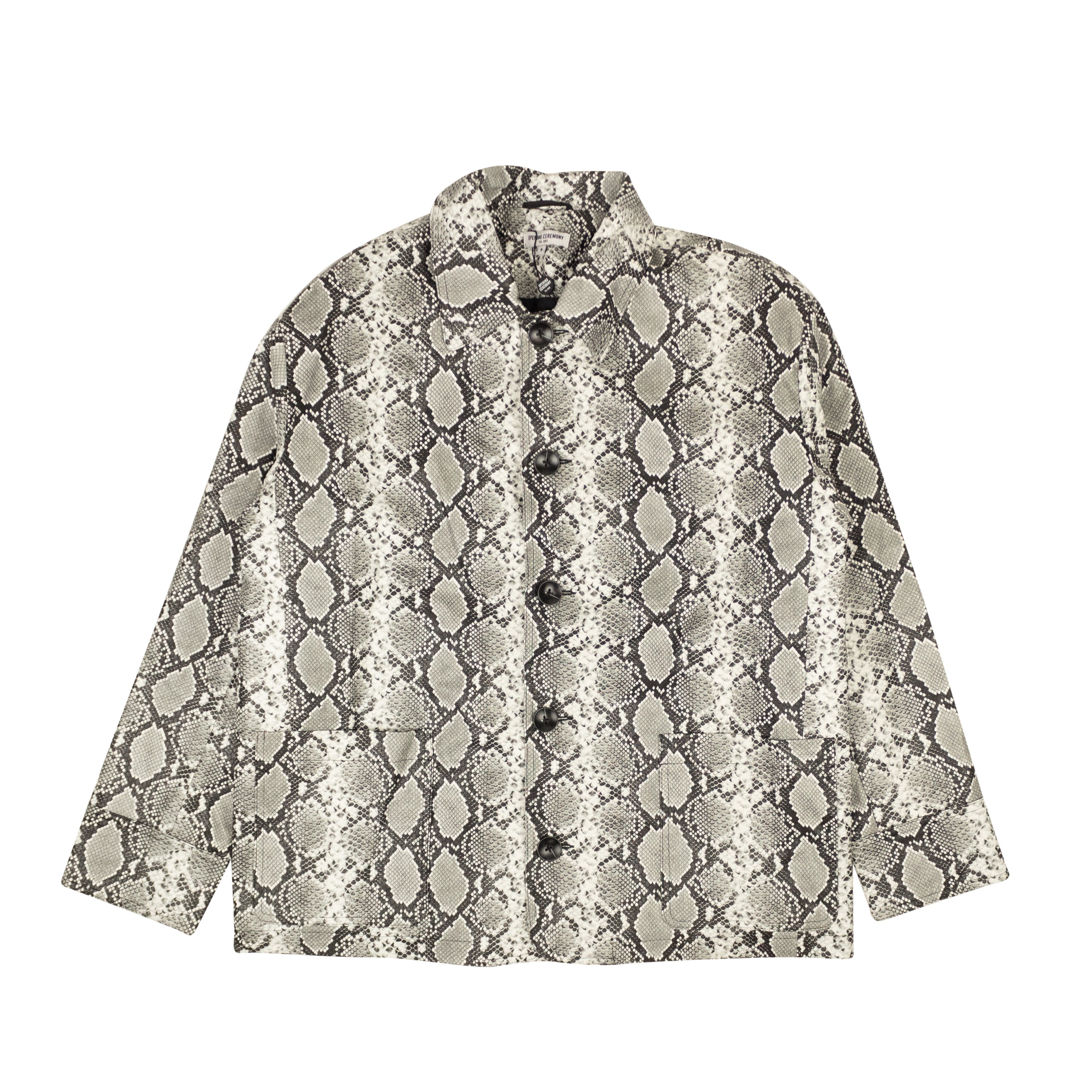 Opening Ceremony Faux Snake Jacket - Black/white In Gray