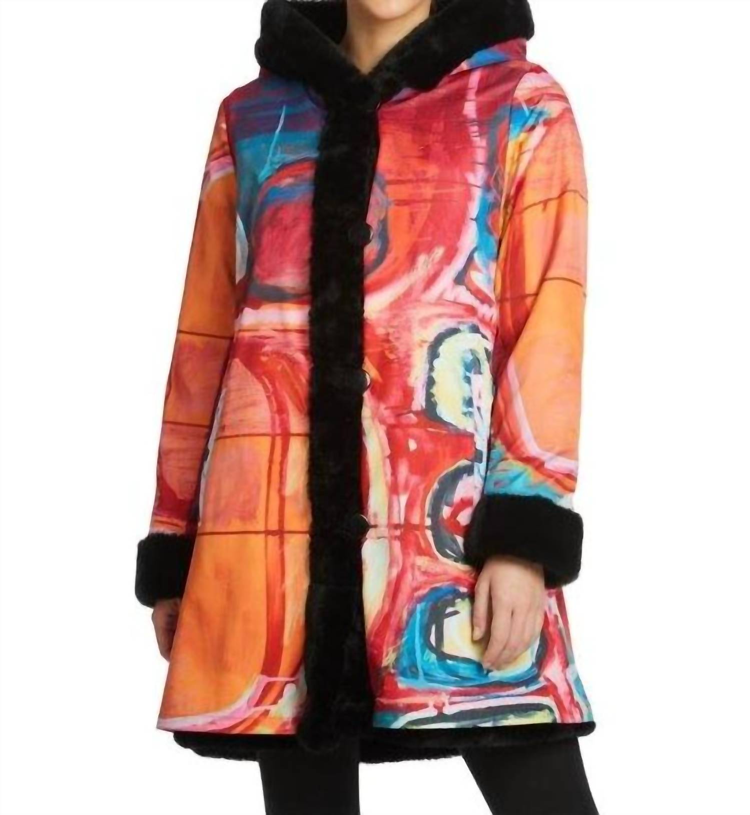 Shop Claire Desjardins Reversible Faux Fur Coat In Sounds Interesting In Orange