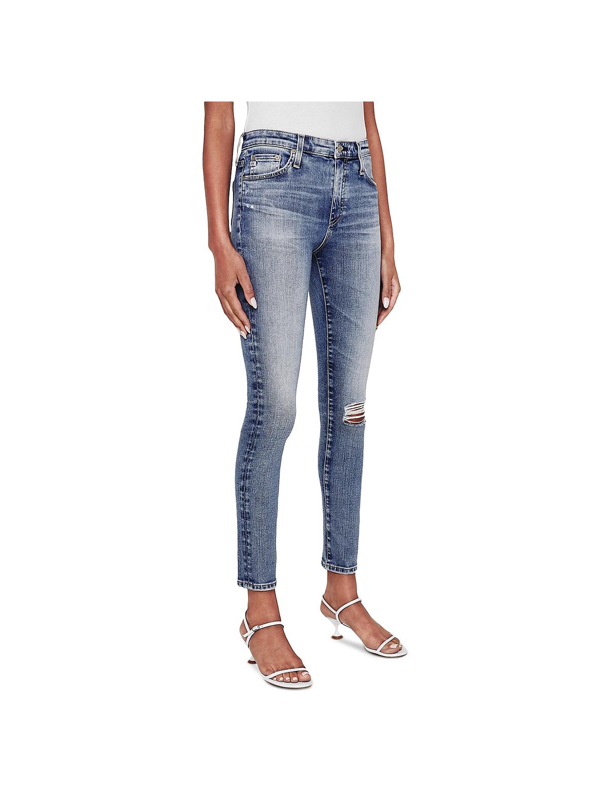 Adriano Goldschmied Farrah Womens Denim Medium Wash Skinny Jeans In Blue