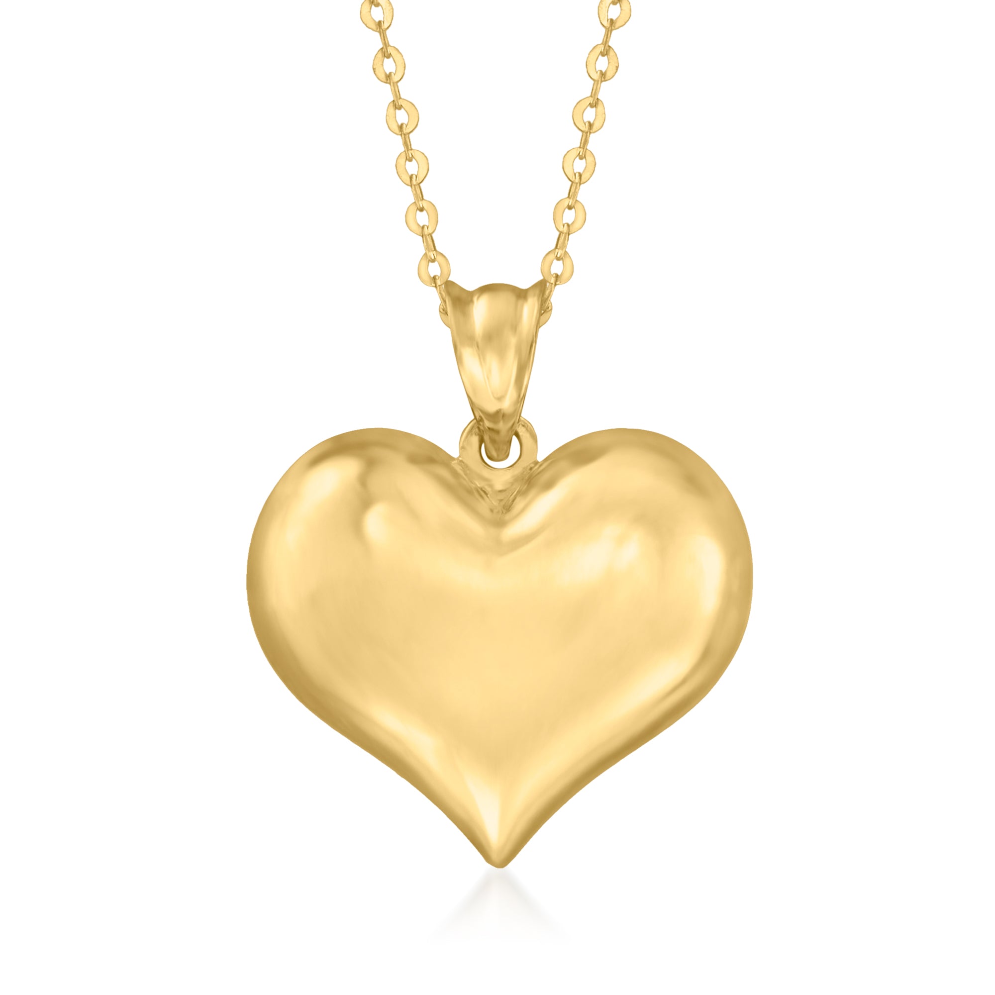 Shop Canaria Fine Jewelry Canaria 10kt Yellow Gold Puffed Heart Pendant Necklace