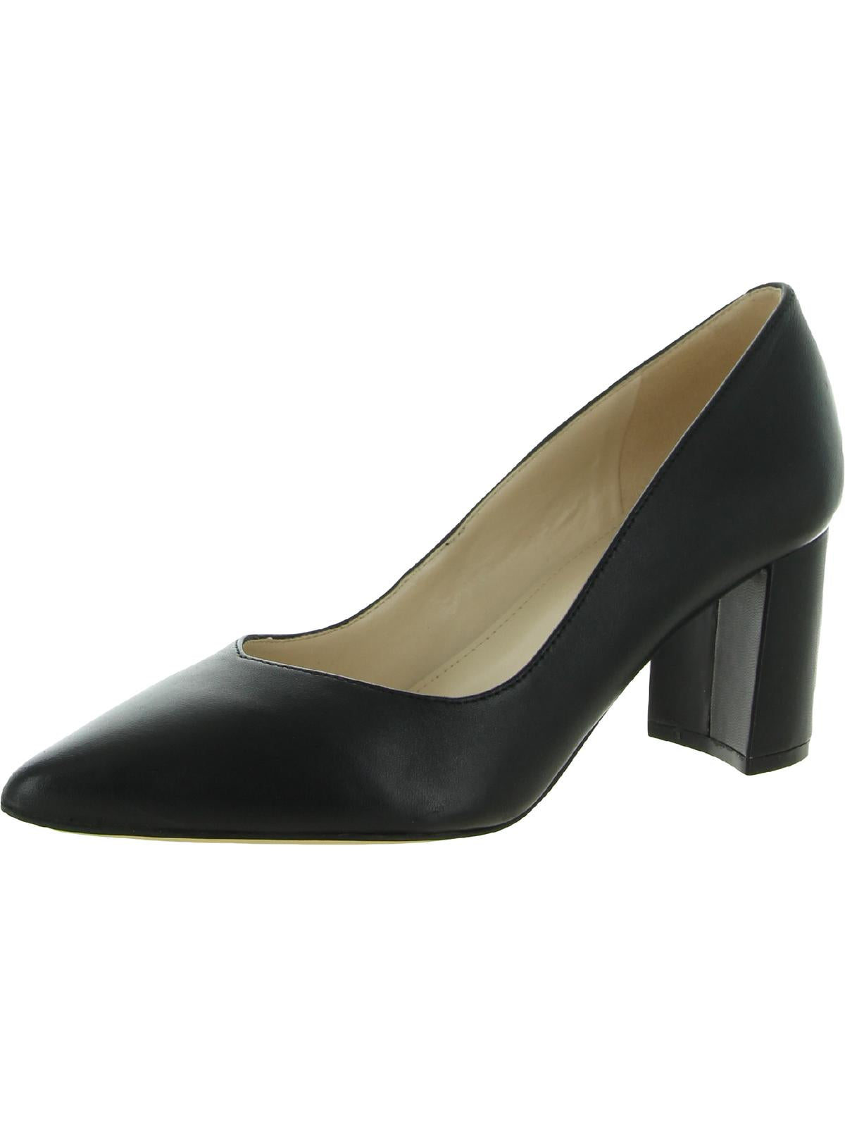 Shop Marc Fisher Caitlin Womens Leather Slip On Heels In Black
