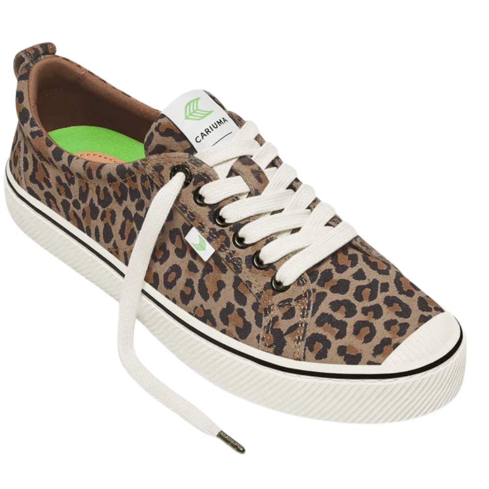 Cariuma Oca Low Stripe Sneakers Womensbrown Suede Leopard Print Shoes Gal626 In Brown
