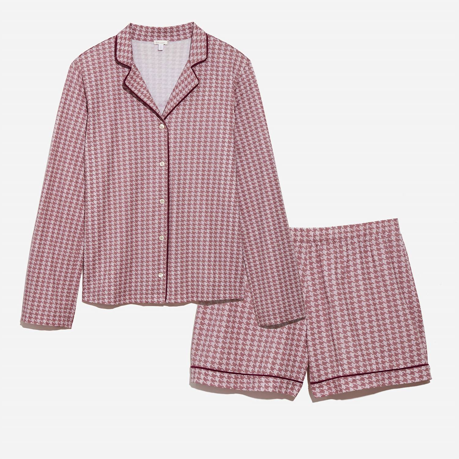 Skin Cayla Pajama Set In Check Print Wild Orchid In Pink