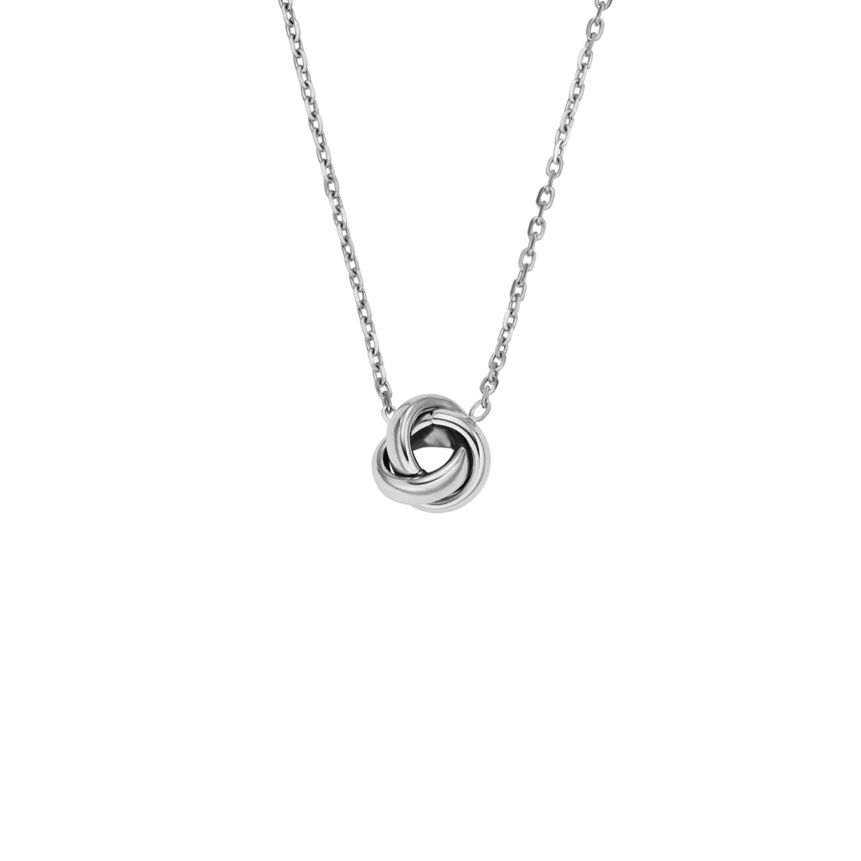 Shop Fossil Women's Love Knot Stainless Steel Station Necklace In Silver