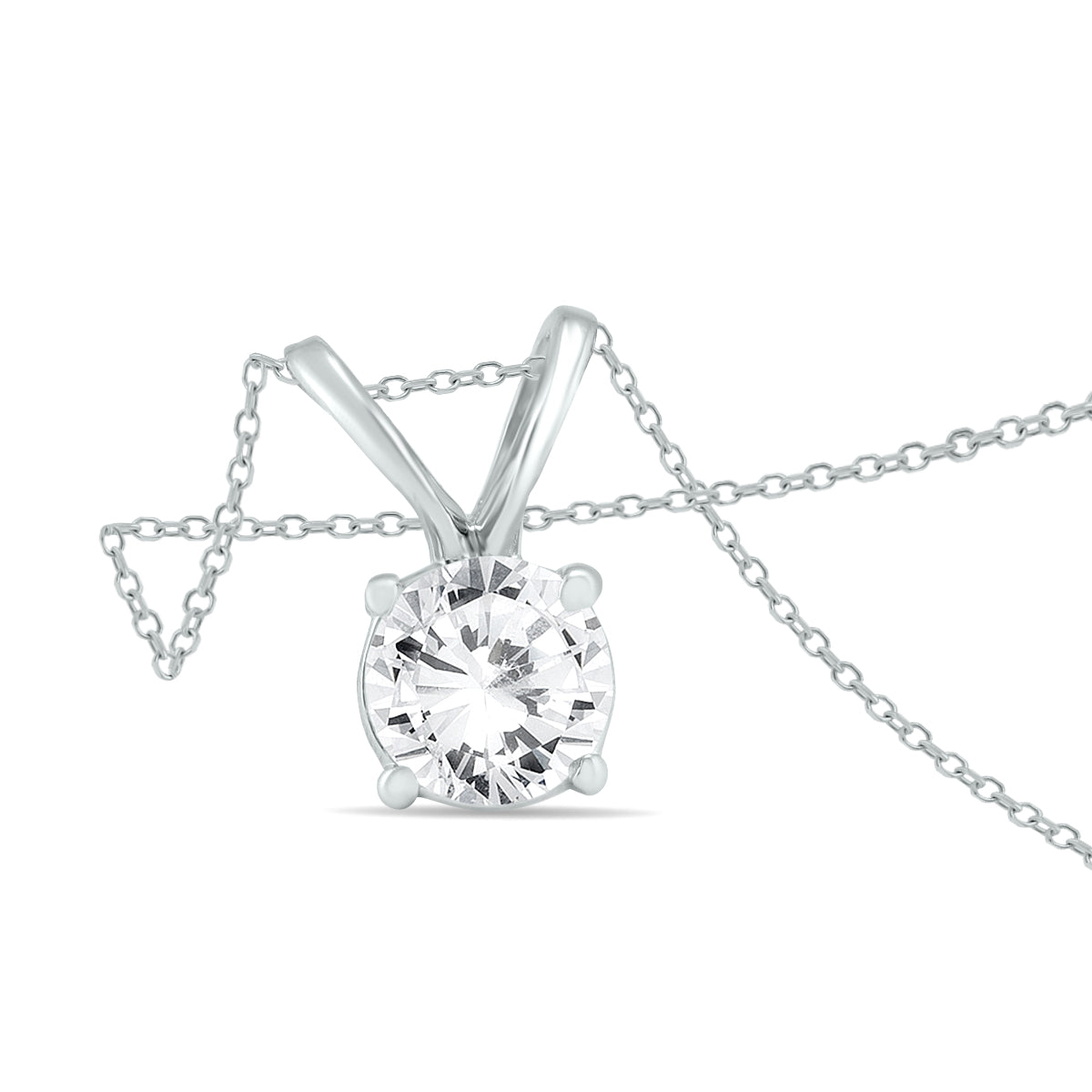 Sselects Premium Quality - 1 Carat Diamond Solitaire Pendant In 14k In White