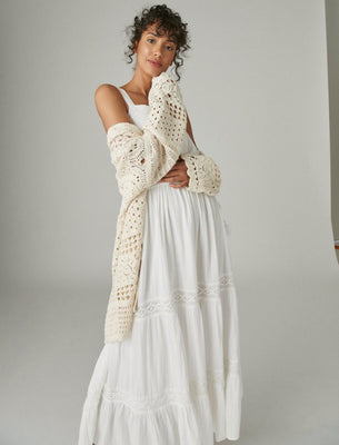 LONG SLEEVE PEASANT TIERED MAXI DRESS